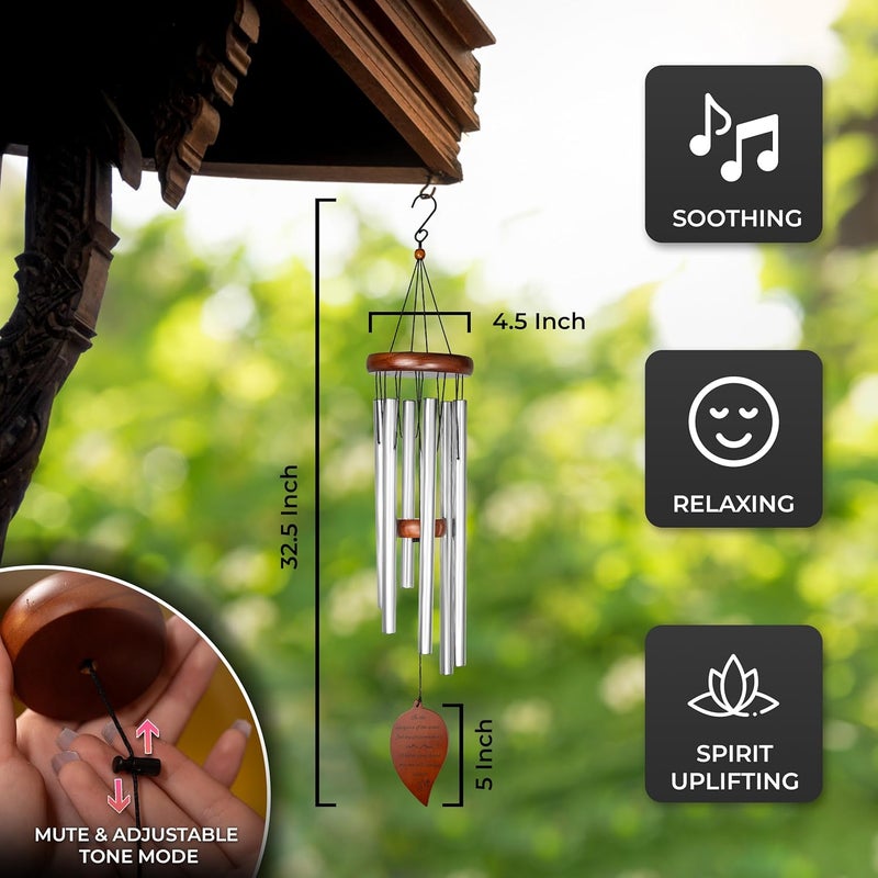 Windsplay Best Memorial Wind Chimes for Outside - 32.5" Sympathy Wind Chimes Memorial Gifts for Loss of Loved One - in Remembrance Gifts - Best Bereavement Gift Idea for Loss of Loved One - Unique Funeral Gift - Image 2
